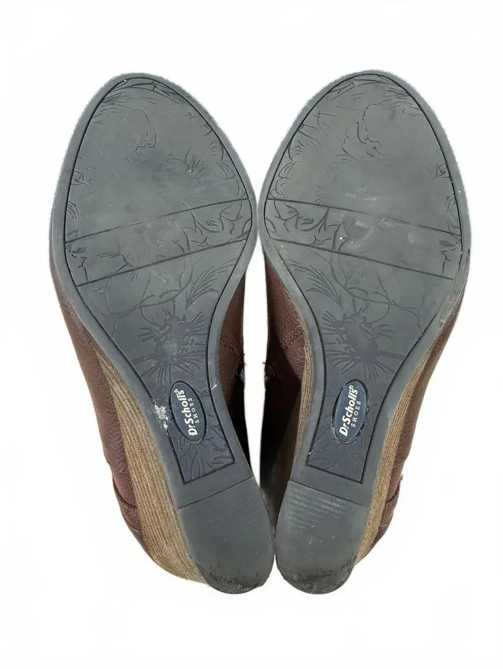 Dr. Scholls Brown Leather Wedge Ankle Boots‎